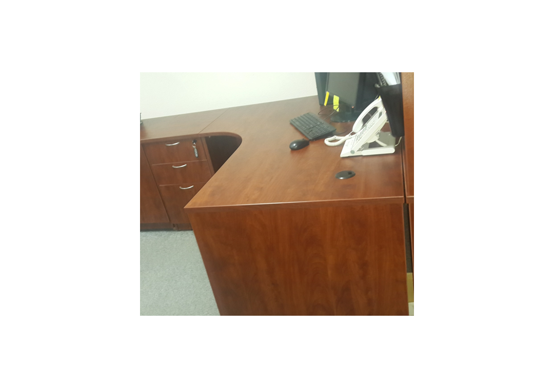 L Shaped Desk with Desk Height Pedestal 